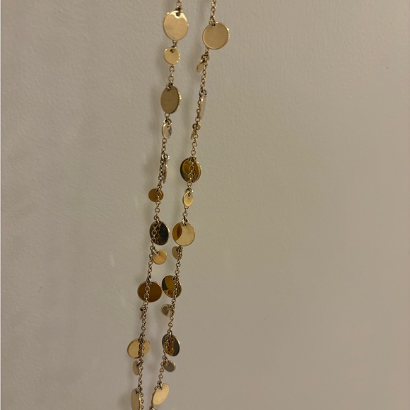 Lia Sophia Gold Coin Necklace Long Chain Layering Statement Jewelry - Picture 9 of 9